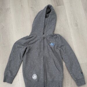 GOAT USA Cozy Gray Kids Hoodie with Embroidered Patch